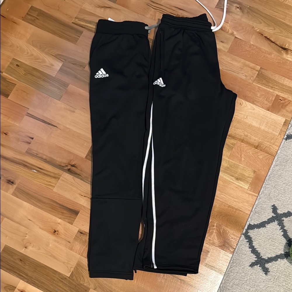 Adidas Black Sweatpants NEW Open bottom